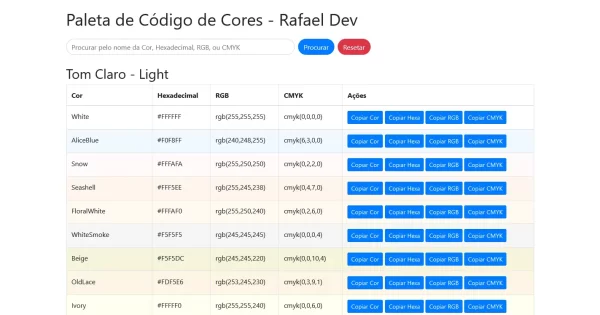 Paleta de Cores Web Pro